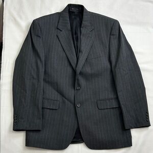 Chaps Wool Pinstripe Blazer 42R Gray 2 Button